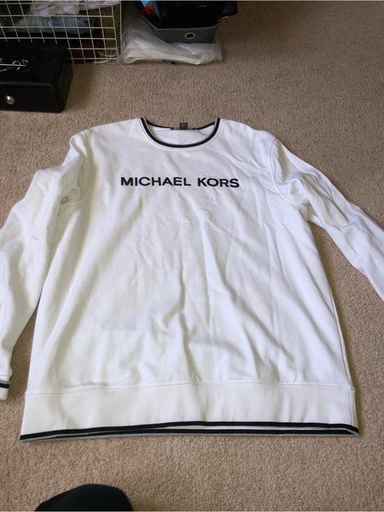 Michael Kors Other - Michael Kors White Crewneck Sweatshirt with Black Logo Trim